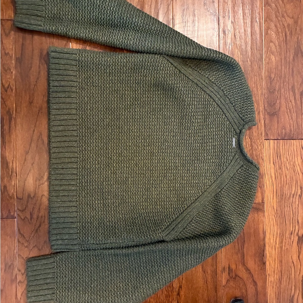 Prana Olive Green Textured Crewneck Sweater - Picture 3 of 4